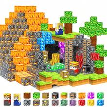 98/150/190PCS Magnetic Blocks, Lava Treasure Hunting Theme Magnetic Building Blocks, Building A Wonder World With Gems And Lava, Magnet Cubes Children Toys, Sensory STEM Toys Best For Halloween Gifts Birthday Gifts For Kids Ages 3+ - Multicolor - View 1