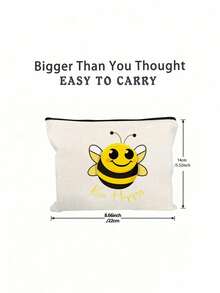 可爱蜜蜂化妆包，拉链收纳化妆包，印有可爱蜜蜂图案，可重复使用，便携零钱包，多功能收纳包，旅行洗漱包，浴室收纳包，珠宝收纳包，唇油收纳包，指甲油收纳包。适用于婚礼、大学、度假、旅行必备、宿舍必备、伴娘、女性、生日、母亲节、送给姐妹、朋友和老师的礼物，以及化妆间装饰。 - 彩色 - 查看 11