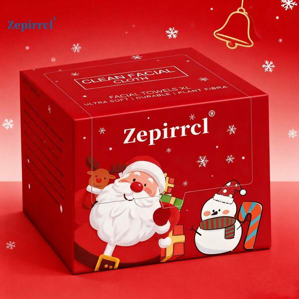 Zepirrcl 40/80 Count Disposable Facial Cleansing Tissues, Large Size, Soft & Skin-Friendly, Multi-Purpose For Cleansing, Makeup Removal, Skincare, Christmas Gift Box, 26*30cm, 40 Count/Box