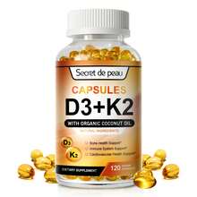 MULITTEA Vitamin D3 K2 5000 IU Supplement, Promotes Calcium Absorption, Daily Supplement For Immune System & Bones Health, Gluten-Free, 120 Capsules - 1 Gói (120 chiếc) - Xem 9