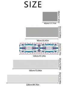 1pc Bohemian Style Tablecloth, Rhombus Asymmetrical Pattern, Linen-Like Material, Versatile For Daily Use, Parties, Home Decor, Indoor/Outdoor, Dining Table Center Decor