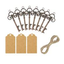 Vintage Beer Bottle Opener Wedding Decoration Pendant Creative Gift Small Three-Circle Crown Key Bottle Opener 2AMI - 10 Dây chuyền hạt cườm bằng bạc cổ - Xem 9