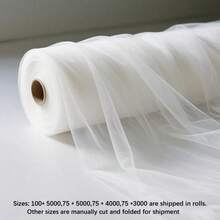 1 pieza Tela blanca transparente elegante - Material suave y transparente, adecuado para decoración de arco de boda, eventos románticos, Halloween y Navidad (50m/30m/16m) - Lavar a mano solamente, tela de unicolor con acabado fino, textura suave, mano de obra exquisita, decoración para fiestas: regalo para despedida de soltera - Blanco - Ver 4
