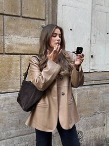 Chaqueta casual y elegante de manga larga para mujer, adecuada para vacaciones, ir al trabajo, otoño/invierno