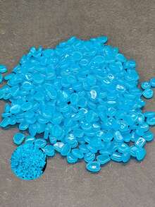 100pcs/Pack Glow-In-The-Dark Blue Stones, Suitable For Aquarium, Fish Tank, Vase Decor, Outdoor Garden And Yard Decoration