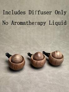 1个手工天然黑胡桃木车载香薰机 - 优雅球形木质设计，黑色手柄，无需电池，持久留香，适用于汽车空调出风口、卧室、客厅和办公室，时尚家居装饰，男女皆宜的礼品套装，天然木质香薰机，适合节日、圣诞节、乔迁之喜和日常使用。