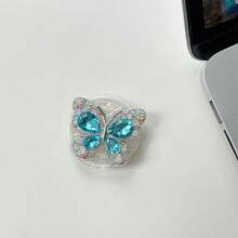 1个韩版ins风高端水钻蝴蝶手机支架，粘性可伸缩慵懒桌面支架，适用于观看视频，兼容、安卓手机，生日礼物，送给家人、朋友的礼物，生日推拉式手机支架 - 彩色 - 查看 9