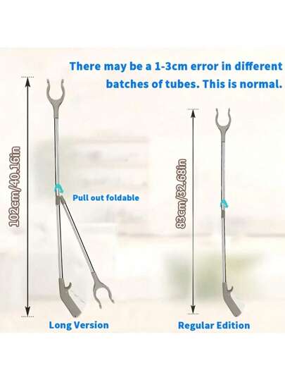 Heavy-Duty Stainless Steel Grip Tool - Extra Long (83/100cm) Reach With Ergonomic Handle For Pregnant Women, Janitors, Gardening - Ideal For Home, Hospital, Outdoor Cleaning - Durable & Lightweight Design Stainless Steel Grabbing Tool With 100/83CM Long Handle & Ergonomic Comfort Grip