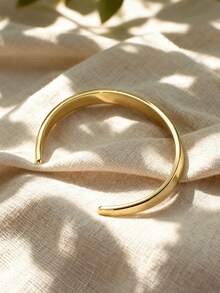 Charm-In 1 pieza Brazalete dorado brillante para mujer, adecuado para el uso diario