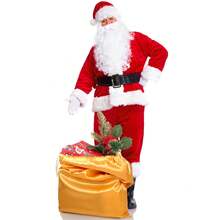 5 Pieces. Professional Santa Claus Costumes. Men's Santa Claus Outfits Include Santa Claus Hats, Gloves, Glasses, Gift Bags, Belts. Suitable As A Christmas Gift For Men. Applicable For Christmas Events Or Christmas Parties.