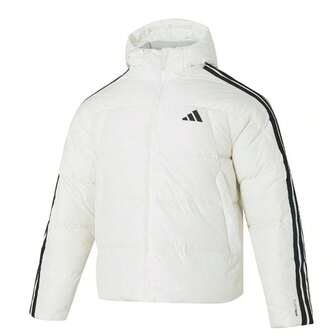 Adidas 3S PUFF D JKT Cotton Down Jacket, 80% Duck Down, Hooded, Slim Fit, Men's, Daily Commuting & Outdoor Wear