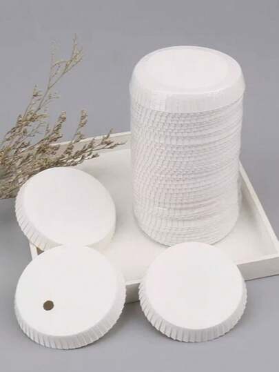 100 piezas Tapas de papel de gran diámetro para vasos, cubiertas antipolvo para vasos, adecuadas para tazas de café, tazas, tumblers, tapas de papel para restaurantes, salones de belleza, hoteles, cafeterías, etc.