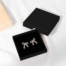 Bow Earrings For Women  Sparkly Rhinestone Chain Tassel Earrings Cute Ribbon Stud Earring Daily Party Jewerly Gifts Christmas Stocking Stuffers - A1:gold Bow Stud Earrings - View 2