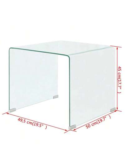 VidaXL Transparent Coffee Tafel 49.5x50x45 Cm Tempered Glass view 2