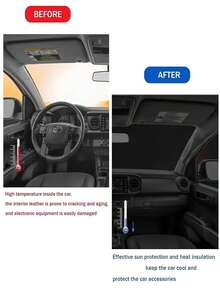 YAIUZGOO 59X27 Inch Funny Eyes Windshield Sun Shade For SUV Truck Cars Front Windows Sunshade Sun Visor Protector Blocks UV Rays