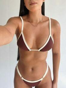 Summer Duo Ribbon Marquinho Bikini - Marrón / Blanco - Ver 1