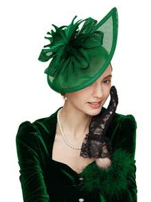 1pc Vintage Feathers Flower Arrow Fascinator Hat Women Church Kentucky Derby Fascinator Headband For Bridal Headwear Wedding Dress Hat Tea Party Accessories For Halloween Hair Accessories Women