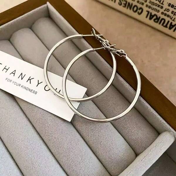 1 Par de Brincos Argola de Aço Inoxidável - Múltiplos Tamanhos Disponíveis, Hipoalergênico, Jóia Circular Personalizada, Adequado para Uso Diário de Mulheres