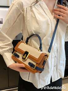[US-Based Shipping]Women's Crossbody Bag, Women's Handle Wallet, Adjustable Strap Leather Tote Bag, Elegant Women's Handle Designer Square Bag, Fashionable Tote Bag, Premium-Quality Shoulder Bag, Minimalist Versatile Evening Crossbody Bag,  Color-Block Shoulder Bag, -Worthy Tote Crossbody Bag, New Women's Small Square Bag. Perfect For Commuting, Weekend Shopping, Dates, Evening Outings, Or Weddings. Perfect For Christmas, Thanksgiving, And New Year Gifts. - 彩色 - 查看 3