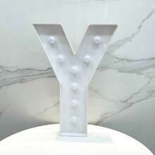 1pc 64cm/25.2in Lighted Letter KT Board Frame, A-Z Plug-In Adjustable Holder With Bracket, Suitable For Birthday Party Anniversary Wedding Proposal Party Decor - Cool White Light, Battery Not Included - White - View 20