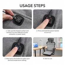 Hailicare 17X17 Inch Heated Cushion 3-Level Temp USB-Powered Waterproof Washable Winter Essential Gift For Friends