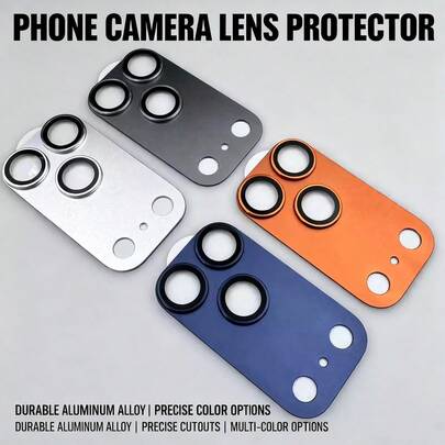 Mattierte Objektivschutzabdeckung aus Aluminiumlegierung, strapazierfähiger Objektivfilmschutz kompatibel mit iPhone 17 Pro/17 Pro Max, Originaltelefon-Farbe, Aluminiumlegierung, mehrere Farben, passgenaue Passform