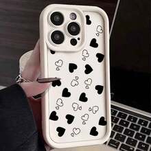 Phone Case 16 15 13 14 Pro 16E 11 12 13 8 Plus XR X XS SE Love Heart Print Matte Soft Shockproof Cover