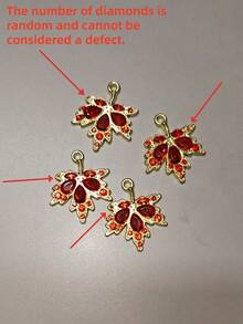 1 Pieza Collar de hoja de arce con gema naranja de diseño único y exquisito, de estilo dorado y sencillo, versátil para uso diario, regalo ideal para fiestas, joyería para mujer