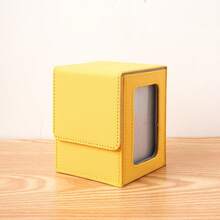 [Card Storage Box] Premium PU Multi-Color Stackable Card Storage Box With Leader Display Window For MTG, PTCG & TCG Board Games - 120 Cards Capacity - Màu vàng - Xem 1