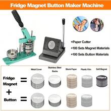 MX  2.3*2.3 In Round Fridge Magnet Maker Machine 58*58mm Refrigerator Sticker Making Machine With 100 Set Badge Materials 100 Set Magnet Materials DIY Photo Refrigerator Sticker Paper Cutter Green - 綠色 - 查看 2