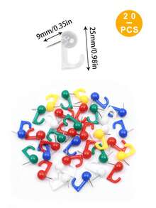 20/50pcs Plastic Head Soft Cork Pushpin Hooks, Decorative Thumbtacks For Photo Wall, Bulletin Board, Home Wall, Home Office, Study Supplies (Black, Transparent, Black And Transparent)