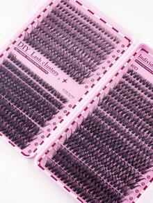 640/600/570/448 piezas Pestañas postizas con rizo D, alta capacidad adecuada para ojos gruesos y esponjosos, aspecto natural. Maquillaje de belleza, hazlo tú mismo en casa. Gran capacidad de libro de pestañas individuales para principiantes, artistas de maquillaje, pestañas postizas suaves y duraderas. Extensiones de pestañas segmentadas para maquillaje de ojos de zorro/gato