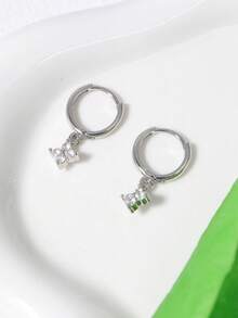 Hoa tai tròn mặt dây chuyền hình hoa Zirconia dành cho nữ trang sức xỏ khuyên sụn bằng thép không gỉ đơn giản (Màu sắc trong hình chỉ mang tính chất tham khảo, vui lòng lấy màu sắc dựa trên sản phẩm thực tế) - Một cỡ - Xem 15