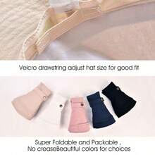 Sombreros de algodón de ala ancha para mujer, UPF50+, sombrero de playa plegable con rayos UV, gorra de verano para viajes - Blanco - Ver 4