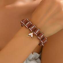 1 pieza Brazalete de cuentas de rugby con estilo deportivo retro de acrílico, a juego para parejas, adecuado para festivales, fiestas y reuniones