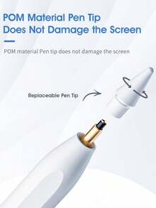 Easypie Selection This Capacitive Stylus Compatible With Ipad Features Dual Tips And Long-Lasting Battery Life! With A Type-C Interface, It Is Portable And Easy To Use, Effectively Preventing Accidental Touches, And Compatible With Both Apple And Android Systems. It Makes An Ideal Gift For Friends, Graduations, Back-To-School, Christmas, Valentine's Day, Parents, Halloween, Thanksgiving, Birthdays, New Year And Other Holidays, As Well As A Perfect Choice For Personalized Customization, Birthdays, New Year And Other Occasions. - White - View 7