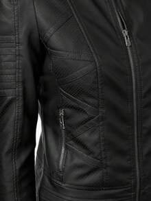 Casual    PU Leather    Zipper - màu đen - Xem 2
