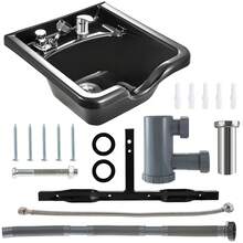 Lavabo mobile per parrucchiere in plastica ABS, dimensioni 47 x 4,6 x 25 cm, Lavabo nero rovesciato, ampiamente utilizzato nel salone di bellezza o nel bagno, a casa o in bagno