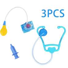 3-Piece Doctor And Nurse Simulation Game For Kids - Syringe, Stethoscope, Blood Pressure Monitor For Educational Role Play Using, Realistic Doctor Toys - Great For Play, School And Home