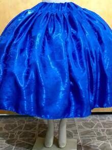 SAIA DE CETIM BROCADO/JACQUARD - UMBANDA E CANDOMBLÉ - Azul Royal - Visão 1