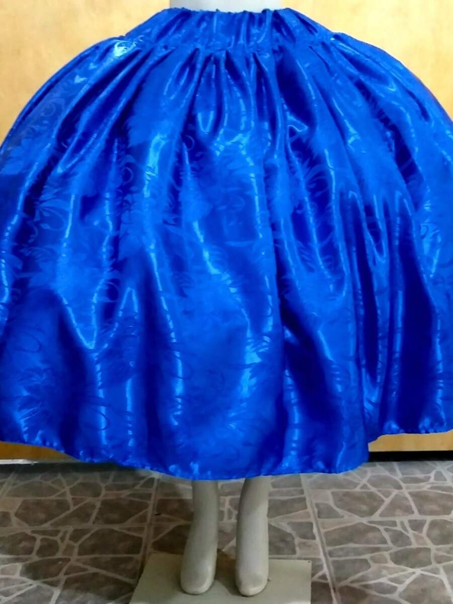 SAIA DE CETIM BROCADO/JACQUARD - UMBANDA E CANDOMBLÉ - Azul Royal - Visão 1