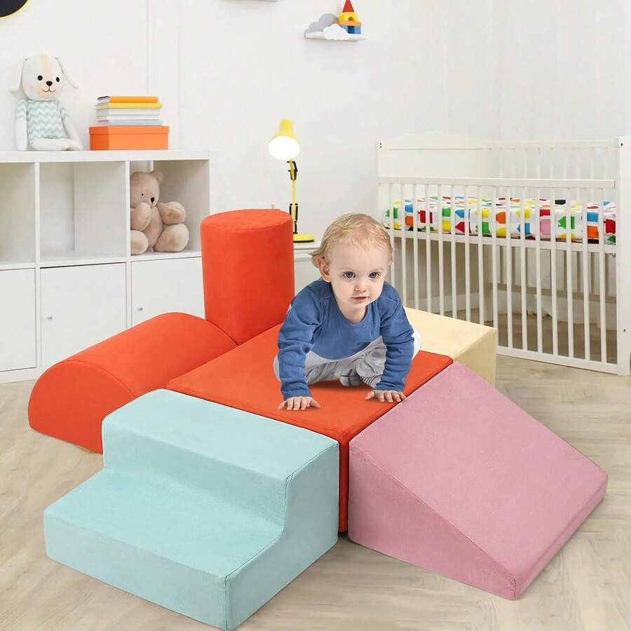 Set de 6 Bloques de Escalada de Espuma Impermeables para Niños, Juguetes de Escalada Ligeros para Gimnasio Selva Interior, Juego Activo de Espuma para Bebés - Multicolor - Ver 1