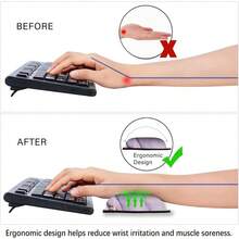 Upgraded Wrist Rest Support Mouse Pad Keyboard, Gel Mousepad Non - Slip Rubber Base Home, Office, Easy Typing Cushion Neoprene, Soft Foam, Purple Heart - Đá cẩm thạch xanh tím - Xem 5