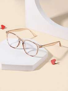 1副6-12岁儿童男女通用亚克力休闲基础款几何时尚纯色防蓝光眼镜，适合日常阅读和搭配校服 - 彩色 - 查看 9