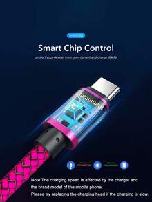 60W USB 轉 Type-C 快充線，快充數據線，尼龍編織 USB-A 轉 USB-C 充電線，適用於 Galaxy S26/S25/S24/S23/S22/S21/S20 手機充電線，萬聖節禮物/聖誕禮物 - 玫紅色 - 查看 5