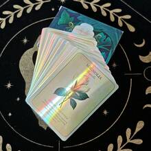 1 Box Holographic Insight Oracle Cards, 44 English Cards, Family Gathering Entertainment Game, Game Gift, Card Game, Friends Party Board Game, Christmas, Halloween, Thanksgiving Gift - Green - View 2