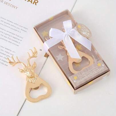 Elegant Metal Deer Head Bottle Opener, Creative Antler Design For Parties And Gifts - Durable, Handheld, No Power Required