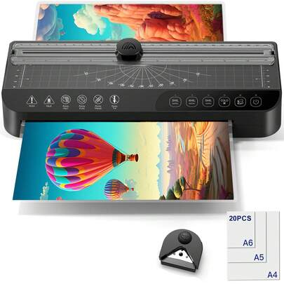 CRENOVA Crenova 4-In-1 A4 Laminator Machine With 20 Pouches, Hot & Cold Thermal Laminator For Home & School Use