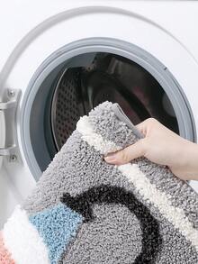 1pc Plush Bathroom Mat, Simple Elegant Ins Style Cute Cartoon Bubble Bath Fresh Area Rug, Non-Slip TPR Bottom, Soft Absorbent Comfortable, Suitable For Bathroom, Shower, Kitchen, Living Room, Dorm, Dining Room, Home Decor, Festival Decor, Thickened Fleece, Autumn/Winter, Laundry Room