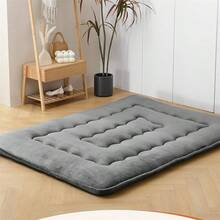 1pc Microfiber Quilted Mattress Pad, Japanese Futon Mattress Topper, 600gsm Thick Polyester Filled Quilted Mattress Pad, Soft & Comfortable Zabuton Cushion, Foldable Floor Mat, Dorm & Apartment Mattress Topper, Autumn/Winter Warm Thin Mattress, King/Queen Size Soft & Breathable Sofa Bed Yoga Mat